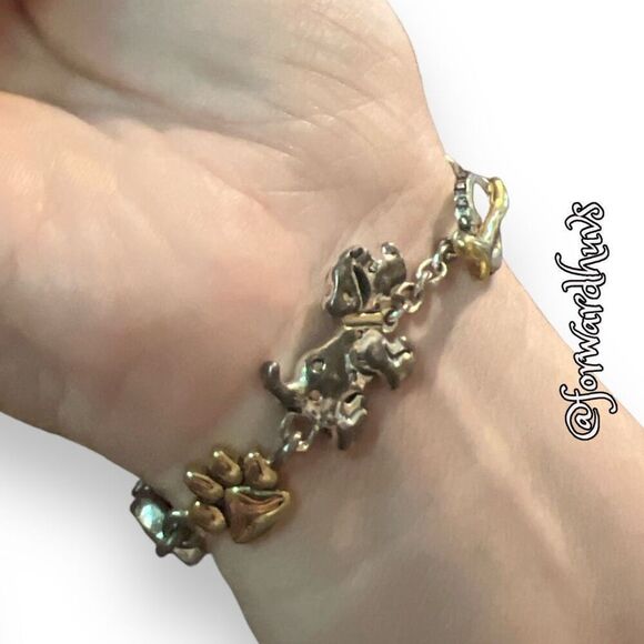 Cat & Dog Gold & Silver Tone Charm Bracelet - Picture 5 of 13